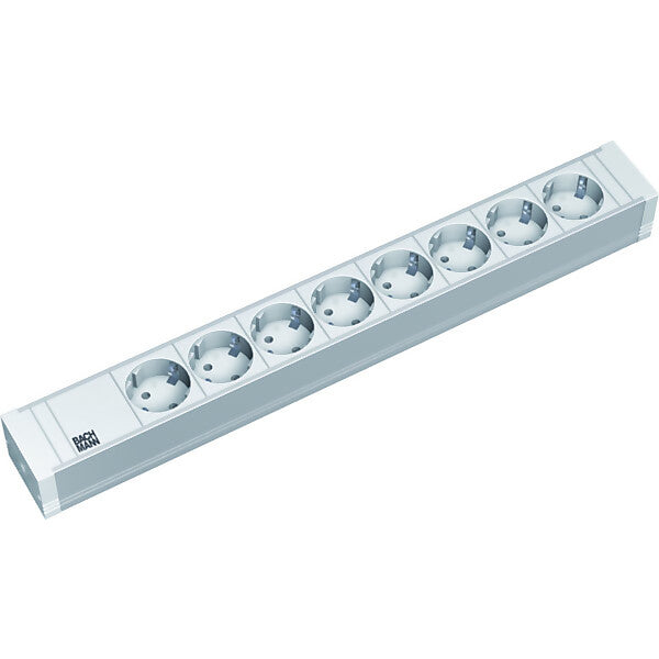 BACHMANN 19Zoll Steckdosenleiste 8f PVC 8xSchutzk. 333.601